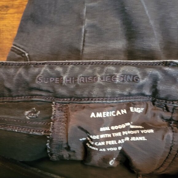 American Eagle Jeans 6 R Next Level Stretch Jeggings Super Hi Rise Black - Picture 5 of 11
